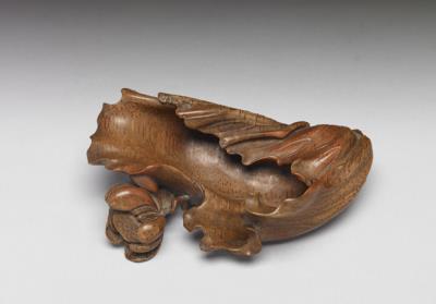 图片[3]-Carved bamboo root water container in the form of a lotus leaf, 18th century, Qing dynasty-China Archive